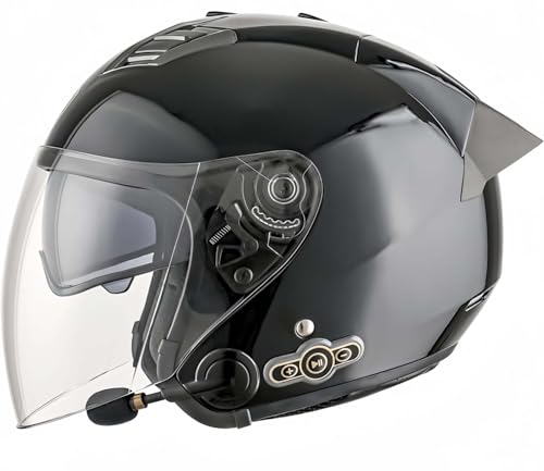 3/4 Motorrad-Jethelm Mit Bluetooth, Retro-Helm, Doppelbrille, Herausnehmbares Innenfutter, Ohrenschützer, ECE-Zertifizierung, Schutzhelm Für Roller, Fahrrad, Herren Und Damen C,L59-60CM