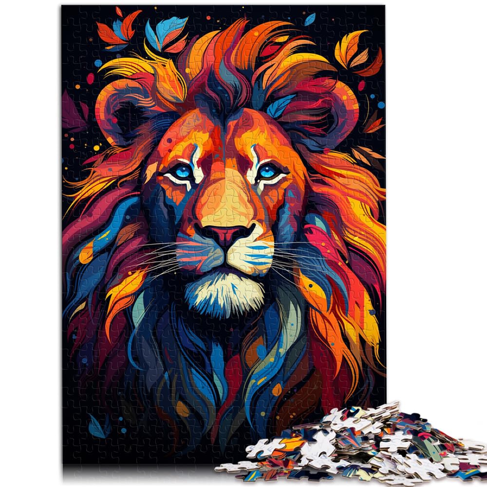 Puzzles Geschenke Spielzeug Fantasy Dschungel Löwe Erwachsene 1000 Teile Puzzle Holzpuzzle Familienspiel Stressabbau Schwieriges Herausforderungspuzzle 1000 Teile (50x75cm)