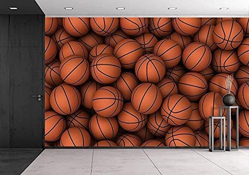 XLMING Basketball-Muster Küche Esszimmer Arbeitszimmer Wohnzimmer TV Hintergrund Wand 3D Tapete-350cm×256cm