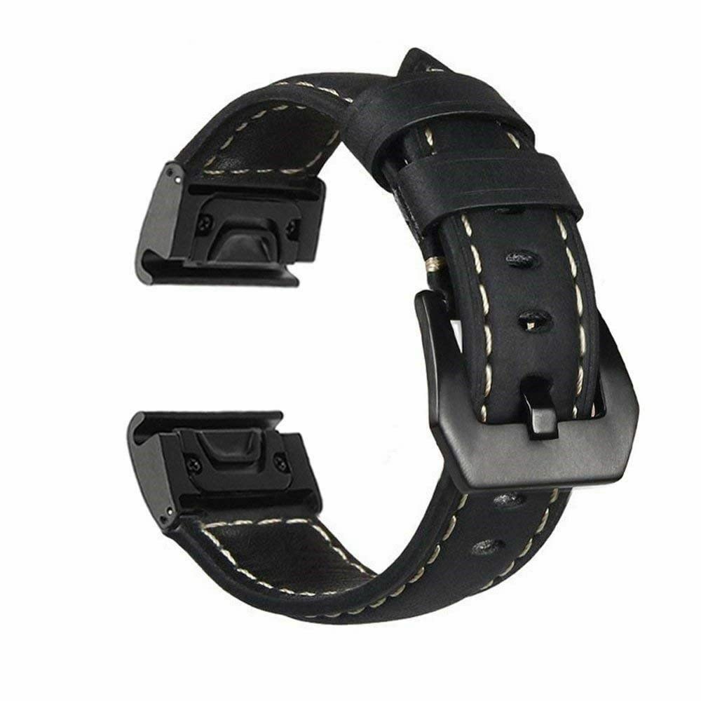 OPKDE Leder-Silikon-Uhrenarmband für Garmin Fenix 5 5X Plus 6 6X Pro Fenix 7X 7 Smart Armband 22 26 mm Quick EasyFit Armbänder, For Fenix 5 Plus 6 Pro, Achat