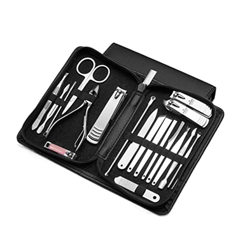 SCRUBY Nagelknipser, professionelles Pediküre-Scheren-Set, Nagelhaut, Adler, Haken, Pinzette, Maniküre, Nagelschneider, Werkzeug-Set (schwarz, 20 Stück)