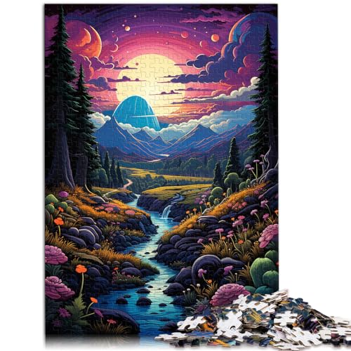 Buntes Puzzle „Das mysteriöse Tal“ 1000-teiliges Puzzle für Erwachsene, Holzpuzzle, anspruchsvolles Spiel, Geschenke, 1000 Teile (50 x 75 cm)