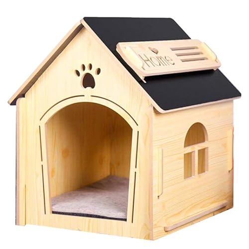 Abnehmbares Haustiernest aus Holz mit weichem Kissen – atmungsaktive Hundehütte, perfekt zum Schlafen