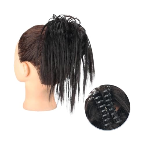 Haarteil Synthetische Haarverlängerung mit Krallenclip, unordentlicher Dutt, flauschiger Chignon, schwarzblonder Haarknoten, Hochsteckfrisur, falsches natürliches Haarteil for Frauen Haarverlängerung(