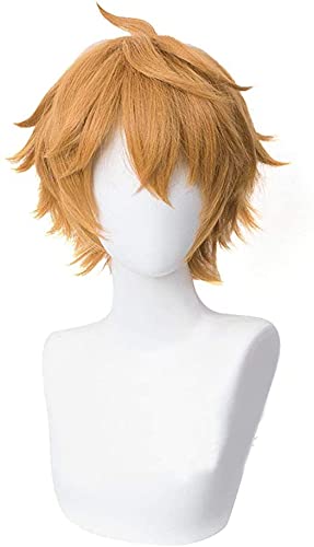 LINLINCD-Anime Coser Wig Genshin Impact Cosplay Perücken gestreift grün 85 cm lang rechts langlebig SYNTHETIC HEILS HAPS HALLOWERN Karneval Party+Perücke (Motiv: Tartaglia)