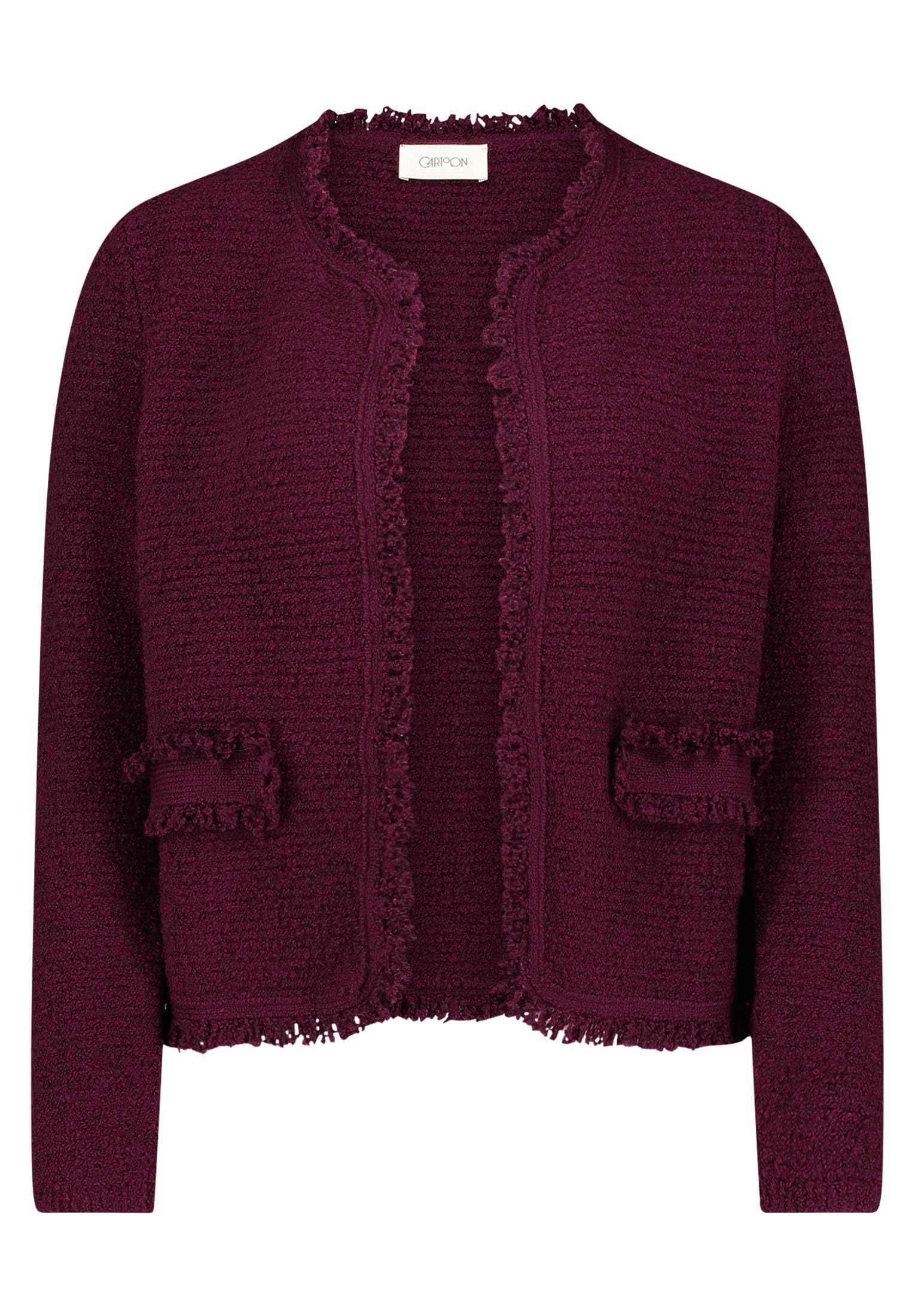 Cartoon Damen Strick-Cardigan mit Fransen Purple Potion,44