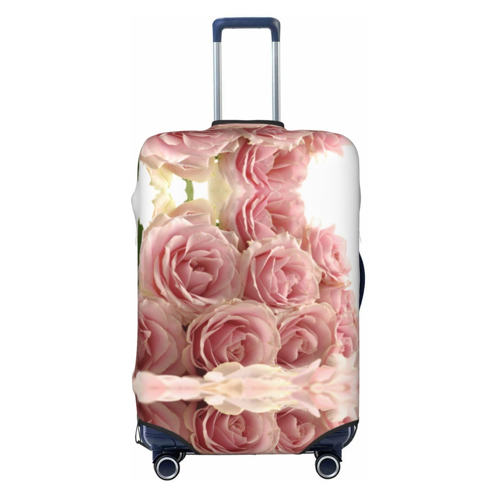 Miniks Reisegepäckhülle mit Rosen-Motiv, strapazierfähig, passend für 45,7 - 81,3 cm große Gepäckstücke, Schwarz, Large