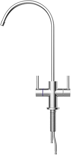 Badezimmer-Waschtischarmaturen, Trinkwasserfilter, Küchenarmatur, gebürstet, um 360 Grad drehbar, Küchenspüle, Wasserhahn, Trinkwasserfilter, Spültischarmatur, Umkehrosmose, L