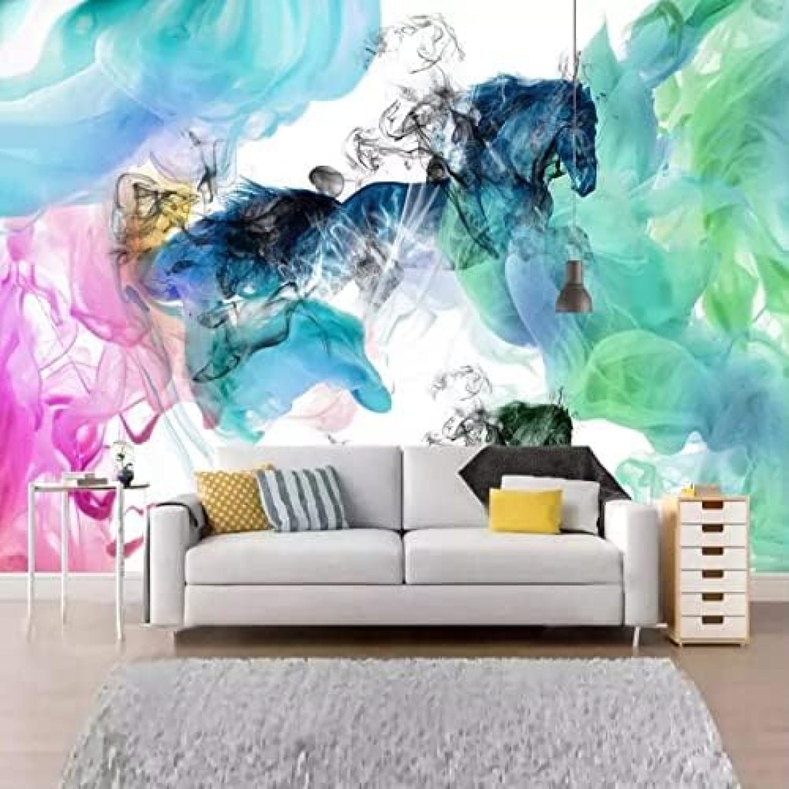 XLMING Abstrakte Kunst Tinte Landschaft 3D Tapete Wohnzimmer Sofa Schlafzimmer Esszimmer Home Dekoration Wand-350cm×256cm