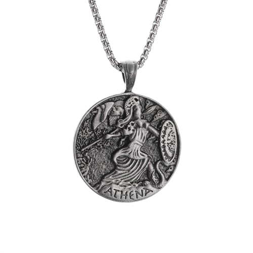 Personalisierte vielseitige Halskette für Herren, Spartanischer Krieger, Halskette für Männer, Antike griechische Münze, Göttin-Anhänger, personalisierter Retro-Schmuck, Punk-Trend, Modegeschenke