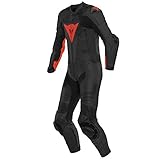 Dainese Laguna SECA 5 1-Teiler Perforierte Motorrad Lederkombi (Black/Red,54)