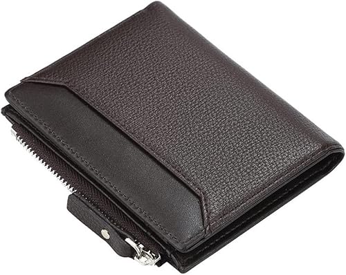 VSULZVNU Herren-Ledergeldbörse Business Bifold Short Man Geldbörse mit Münzfach, multifunktionaler Kreditkartenhalter Tasche für Männer (Farbe: A, Größe: 1,5 cm)