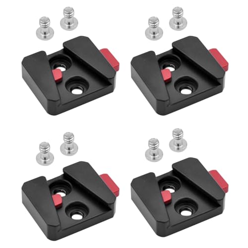 Yeihhtuk 4X 1/4 Universal V Schnell Wechseln Platte Adapter Zubehör Tragbare Einzel Basis für Alle Ptz und Kamera Schwarz