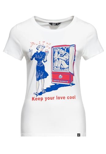 Queen Kerosin Damen T-Shirt | Kurzarmshirt | Printshirt | 50S | Rockabella | Vintage | Comic Art | Cartoon | Retro | Humorous Keep Your Love Cool