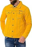 Cipo & Baxx Herren Jeans Jacke Übergangsjacke Baumwolle mit Taschen CJ289 Gelb L