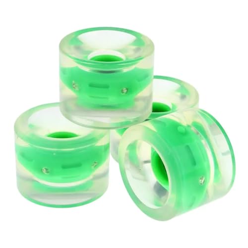 BFVAKBKYT Rollschuh-Räder, Rollschuh-Räder, 4 Stück, 70 mm, leuchtende Skateboard-Longbords(Green)