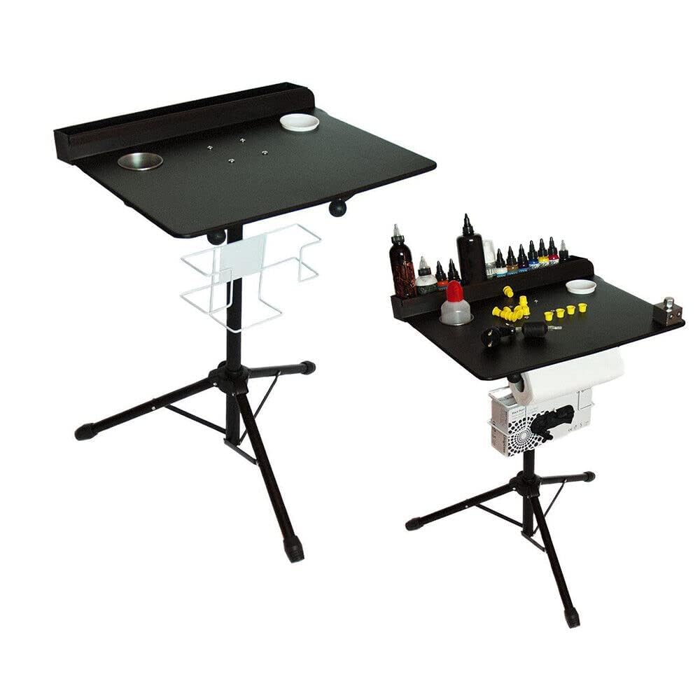 Tattoo Workstation, Tattoo Tisch Tragbare Mobile Tattoo-Arbeitsstation Ausrüstung Einstellbare Schreibtisch Tabelle für Tattoo Beauty Massage Salon, 61-107 cm Verstellbar