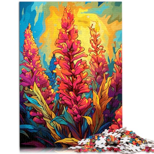 Puzzles zum Verschenken, Bunte psychedelische Blumen, 1000 Puzzles für Erwachsene, 1000 Teile, Holzpuzzles, tolles Geschenk für | Spiele 1000 Stück (50 x 75 cm)