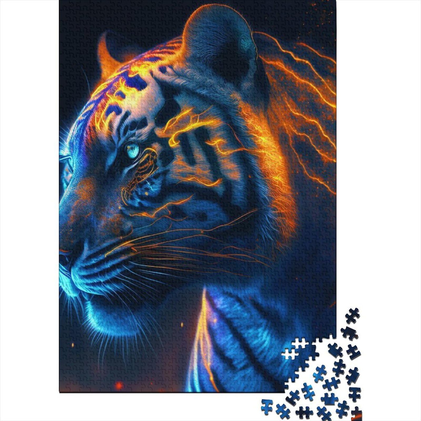 Kunstpuzzle für Erwachsene 1000 Teile Kunsttiger Holzpuzzle Puzzles für Erwachsene Interessante Puzzles zur Stressreduzierung 75x50cm