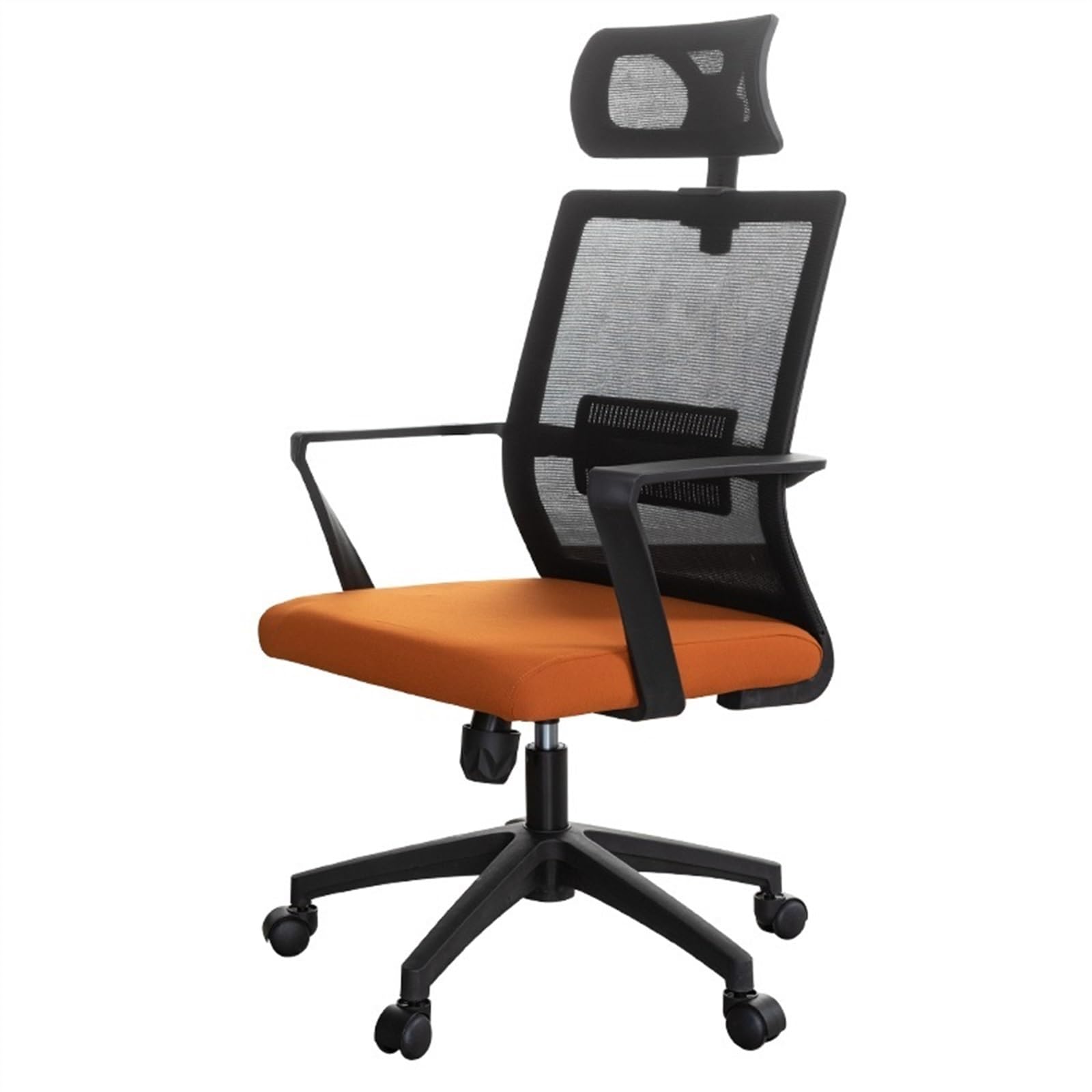 Zhaoj24-05 Bürostuhl Ergonomischer Ergonomischer Netzstuhl mit hoher Rückenlehne, Lendenwirbelstütze und Verstellbarer Kopfstütze. Rollbarer Arbeitsdrehstuhl Schreibtischstuhl(Orange)