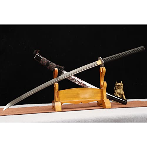 LQSMX sword 44.4inExtra Langer Samuraischwirt Echter Samurai Sabre Handgeschmiedeter Damaskusstahl/scharf