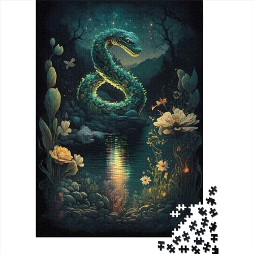 Unreal Snake für Erwachsene, 500-teiliges Puzzle, 500-teiliges Puzzle für Erwachsene und Teenager, Holzpuzzle für Erwachsene und Teenager (52 x 37 cm)