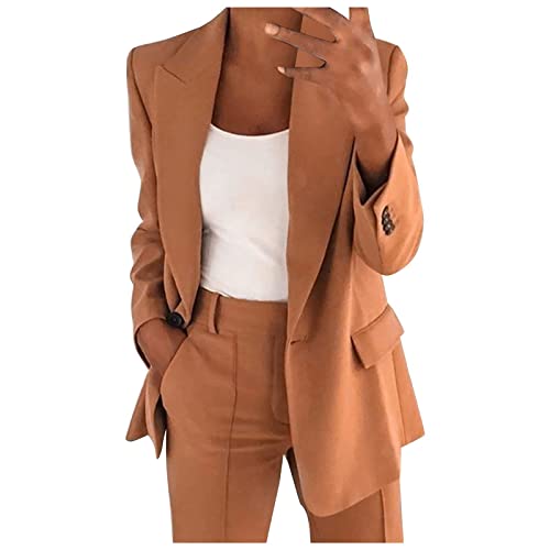 Blazer Damen Sportlich Hosenanzug Gutschein Elegant Business Anzug Set Hosenanzug Blazer Hose 2-teilig Anzug Karo Einfarbig Zweiteiler Sale Angebote Slimfit Festlich Sportlich Hosenanzug Streetwear