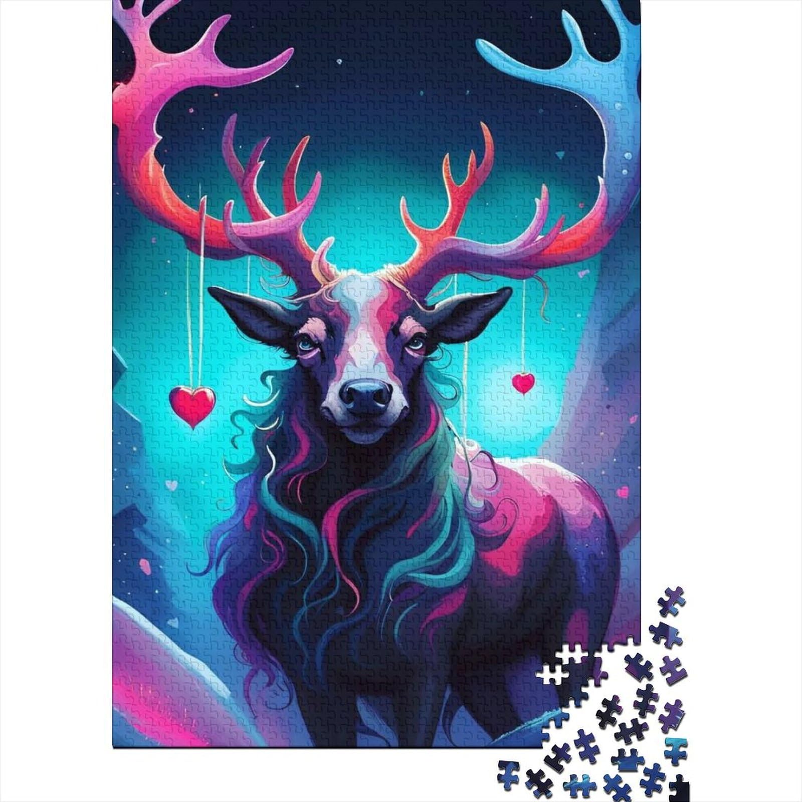 Tier-Hirsch-Puzzle | Puzzle für Erwachsene 1000 Teile für Erwachsene, schwierige Puzzles für anspruchsvolles Puzzlespiel und Familienspiel, 75 x 50 cm