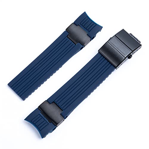 OPKDE Uhrenarmband für Ulysse Nardin, Taucher und Marine, wasserdicht, weiches Silikon-Gummi, 22 x 20 mm, Faltschließe, 22 mm, Achat