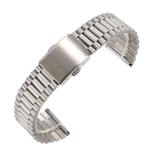 THBGTCNQ Edelstahl-Uhrenarmband 12 mm 14 mm 16 mm 18 mm 20 mm Ersatzarmband for Smart Watch(Silver,16mm)