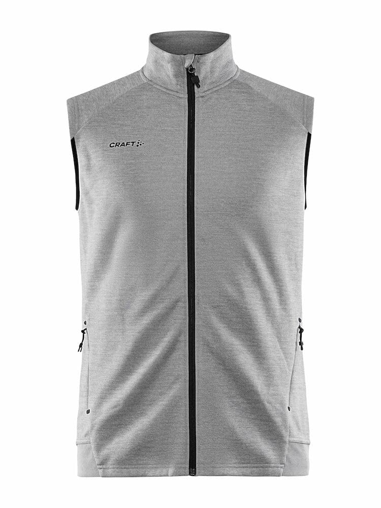 Craft ADV UNIFY VEST | Herren Weste 3XL | Grey Melange | Leichte Weste Herren aus Recycling Polyester | Laufweste Herren | Mit Kragen | 2 Taschen | Herren Weste OutdoorM