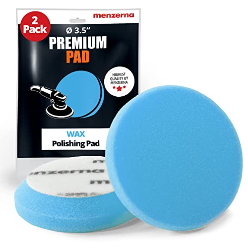 menzerna Premium-Polierpads zum Wachsen, Versiegeln und Schutz I Körperreparatur-Polierpads mit Sicherheitskante und Klettbefestigung, waschbar und langlebig, 8,9 cm, 2 Stück