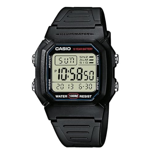 Casio - Armbanduhr W-800H-1AVEF - Herren Uhr - Wasserdicht - Digital - Mit Stahlband - Schwarz