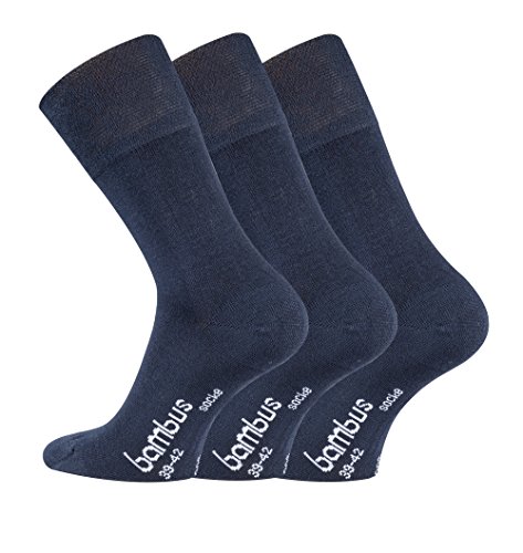 TippTexx24 Unisex Bambussocken,Socken,Oekotex Geruchs-Killer u zusätzliche Garantie (43/46-9Paar,Marine)