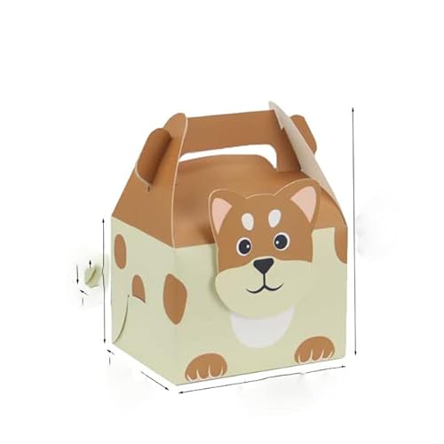 10 Stücke Cartoon Tier Pralinenschachtel Dschungel Fuchs Elefant Hund Keks Verpackung Box Kinder Hochzeit Geburtstag Party Dekorationen-10pcs-dogge