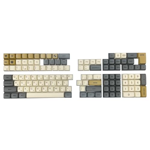 Zkydhbd Russische Tastenkappen für 75/87/98/104/108 Tastaturhöhe, Tastenkappen-Set mit Sublimationsdruck