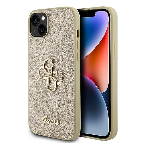 Guess GUHCP15MHG4SGD Hülle für iPhone 15 Plus 6.7" golden hardcase Glitter Script Big 4G