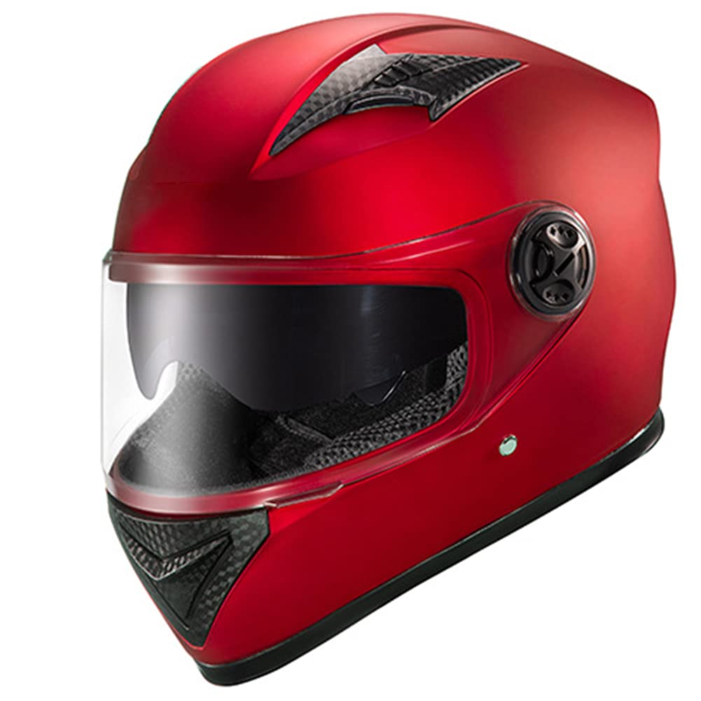 Motorrad-Integralhelm, Stoßfester Motorradhelm mit Warmem Schal und Staubbeutel, Motorrad-Klapphelm für Damen und Herren 55-62CM