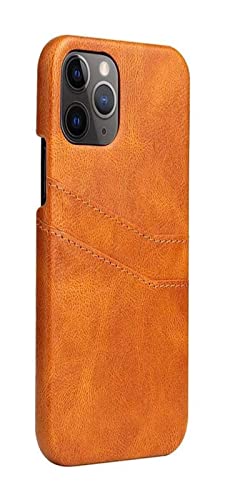 TONECY Handyrückseite, Kartenhalter, Premium-Leder, halbes Paket, stoßfest, kratzfest, für Apple iPhone 12 Pro Max (2020) 17,5 cm (6,7 Zoll) (Farbe: Orange)