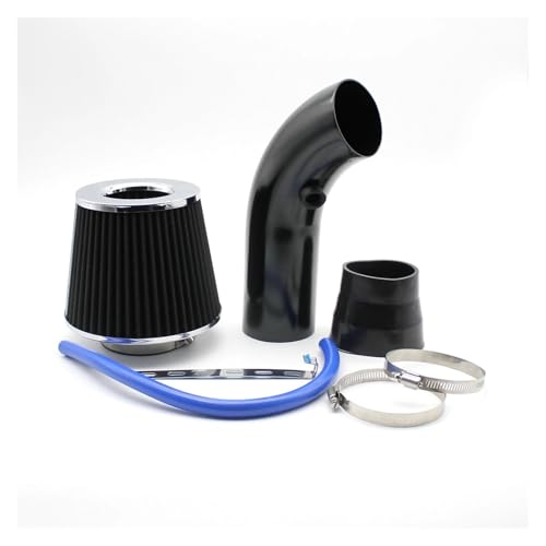 Induktion Schlauch Kit Universal Racing Aluminium Rohr Auto Kaltluft Ansaugsystem Kit Mit 3 Zoll 76mm High Flow Open Air Filter Auto Luftansaug(Black-A)