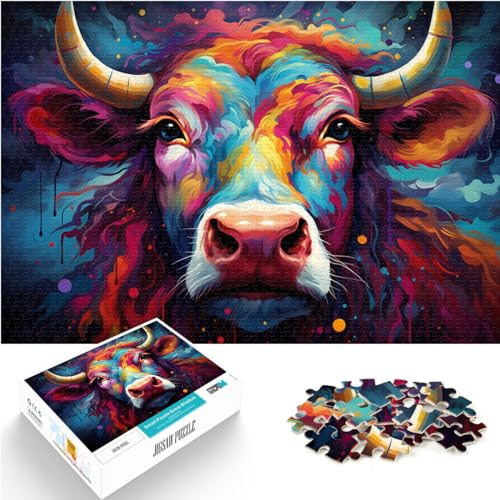 Puzzle, Lernspiele, Fantasie, bunte Kuh, Puzzle für Erwachsene, 1000-teiliges Puzzle, Holzpuzzle, Spaß für die ganze Familie, Puzzle 1000 Teile (50 x 75 cm)