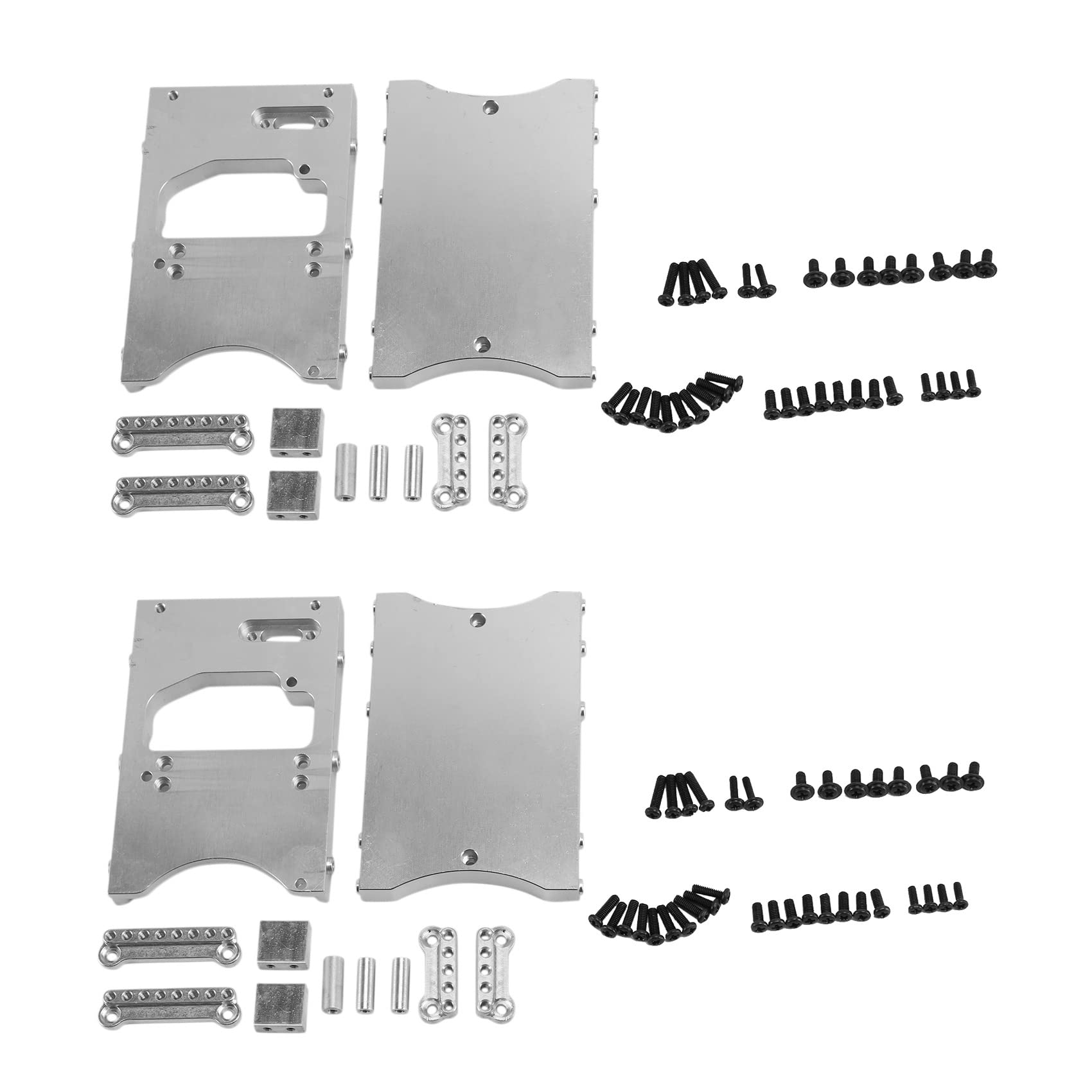 SICOSALT 2X Metalllenk Servo Montierte Halterung Träger für MN D90 D91 D96 D99 MN90 MN99S 1/12 RC Auto, Silber