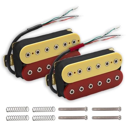 Gitarren-Tonabnehmer 6-saitiger Humbucker Für E-Gitarre, 12 Verstellbare Sechskant-Doppelspulen Für Gitarrenspulen-Split-Tonabnehmer, N7,5K/B15K-Ausgang (Color : Neck and Bridge)