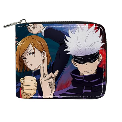 RYNDEX Jujut-su Kais-en Geldtasche Anime, Süß Spaß Einzigartig Karten Geldbeutel, Scheckkartenetui für Fans Teens Geburtstagsgeschenk(Color:Multicolor 12)