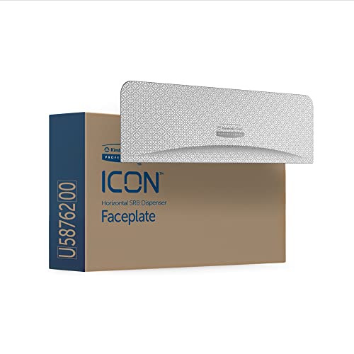 Kimberly-Clark Professional ICON-Blende (58762) im silberfarbenen Mosaikdesign, für Standard-Toilettenpapierspender mit 2 horizontalen Rollen; 1 Blende pro Verkaufseinheit