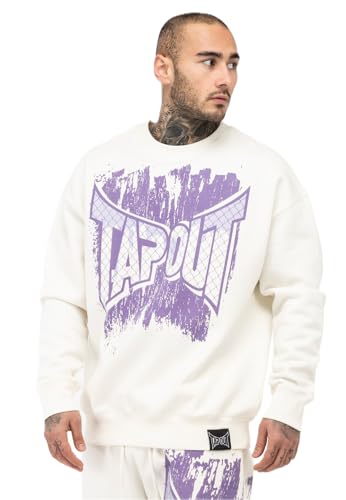 Tapout Herren CF Crew Sweatshirt, White/Lilac, S