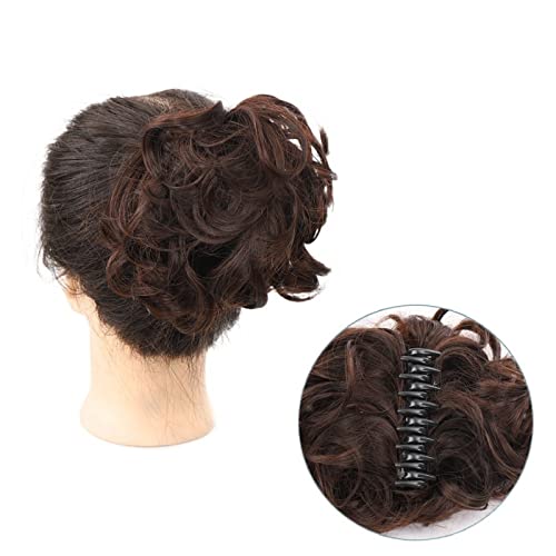 Haarknoten Dutts Krallenclip, Pferdeschwanz-Haarteile, Haargummi, Krallenclip, unordentlicher Dutt-Haarteil, synthetisches, gewelltes, lockiges Chignon-Haar, Dutt-Erweiterungen, zerzaustes Hochsteckfr