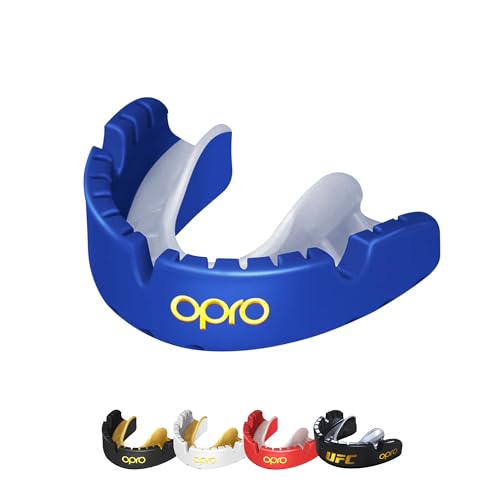 OPRO Gold Braces Mundschutz für Erwachsene, mit revolutionärer Montage-Technologie für Boxen, Lacrosse, MMA, Kampfsport, Hockey und alle Kontaktsportarten (blau)
