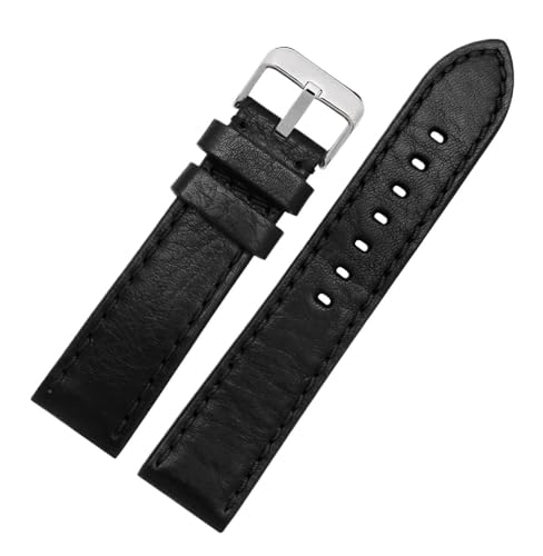 SpaRcz Herren-Uhrenarmband aus echtem Leder, Leinwandbindung mit Nadelschnalle, Uhrenzubehör, 20-24mm, Farbe 5, 22mm