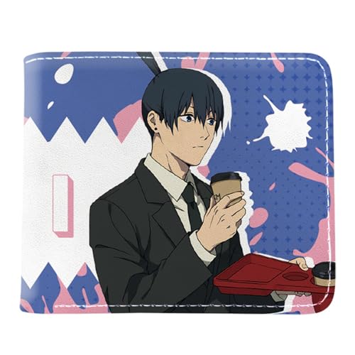 Chains-aw Man Geldbeutel Anime Mittelgroß, Cartoon-Münztasche Geldbeutel Klein, PU-Leder Kreditkartenhalter Geldbörsen, für Anime-Fan-Geschenke Jungen und Mädchen(Color:Multicolor 2)